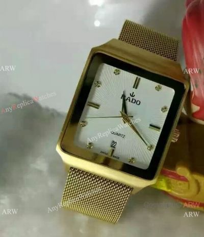 Rado Quartz Movement Watch - Yellow Gold Rado Jubile Copy Watch